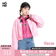 nome女装擦色pu短外套长袖，港风短款甜酷上衣204春秋wtlpc0053