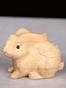 桃木兔摆件 铜木兔挂件 桃木生肖兔