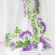 仿真紫藤花串豆花藤蔓植物，装饰紫罗兰假花藤条婚庆，塑料花绢花吊顶