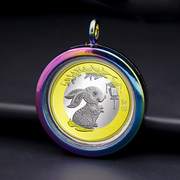 2023年兔年生肖纪念币，外壳钥匙扣挂件1角五角，一元十元硬币保护盒