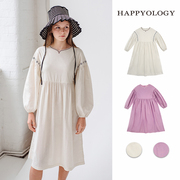 happyology英国成人长袖连衣裙，春季英伦长袖，长裙妈妈款连身裙