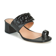 Unisa女鞋子黑色优雅高跟套趾凉拖鞋夏季24年西班牙品牌