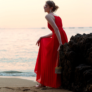 仙气高端沙滩裙海边度假连衣裙旅游拍照好看的裙子高级感聚会礼服