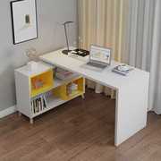 北欧转角电脑台式桌，家用学生书桌书柜组合简易卧室旋转写字办公桌