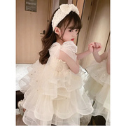 日本oemg连衣裙儿童吊带网纱裙子小童公主蛋糕裙，女童婚纱礼服演出