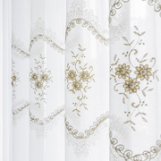 欧式纱帘现代轻奢窗帘白色，薄纱客厅阳台卧室，打孔挂钩时尚隔断窗纱