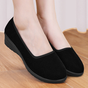 老北京布鞋，女夏季上班舒适不累脚，黑色工作鞋子