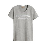 BURBERRY 博柏利 字母logo圆领棉质灰色短袖女士T恤 4057046