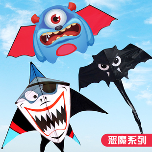 恶魔系列风筝1.5米儿童卡通蝙蝠2022年微风易飞潍坊风筝