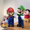 超级玛丽Super Mario马里奥手办路易吉兄弟模型摆件大号搪胶公仔