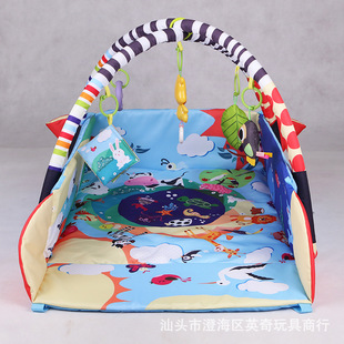 5合1球池带音乐婴儿爬行垫玩具海洋球池游戏垫功能帐篷健身架