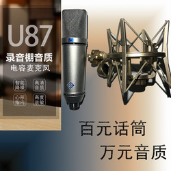 仿U87电容麦克风录音直播k歌话筒 电脑通用5V大震膜仿240麦克风