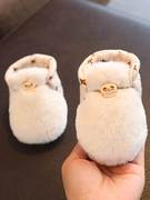 秋冬婴儿软底棉鞋0-1岁步前套脚0-3-12月男女宝宝毛毛鞋舒适不掉