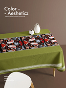 美式复古餐桌布中式古典布艺，电视柜茶几盖布长方形台布定制防水