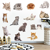 3d立体墙贴画猫咪卧室温馨装饰背景墙贴布置房间，海报墙纸墙贴自粘