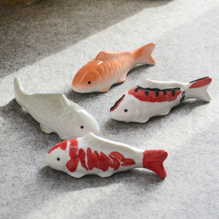 景德镇创意陶瓷漂浮鱼，鱼缸水池水面装饰锦鲤鱼，水族世界小摆件