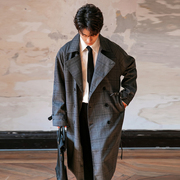 chicerro西西里男装男士宽松设计感复古时髦宽松高级感格子风衣