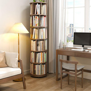 全实木旋转书架360度书柜可移动落地置物架家用客厅儿童书架