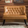 小户型客厅卧室美式复古皮艺双人沙发咖啡厅欧式皮沙发，椅卡座
