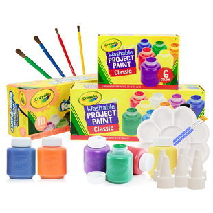 Crayola绘儿乐10色可水洗手指画颜料 儿童幼儿园无毒画画水彩颜料