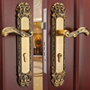欧式室内门锁客厅大门静音房，门锁对开门锁双开，门锁豪华木大门锁具