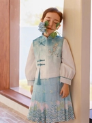 24春秋女童马面裙套装童装中国风明制刺绣白衬衣裙子三件套