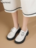 达芙妮漆皮白色乐福鞋2024年春季女鞋时尚洋气时髦小皮鞋单鞋
