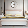 实木床主卧1.8米单双人床1.5米单人床现代简约白色高箱储物