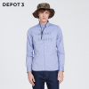DEPOT3 男装衬衫 原创设计品牌时尚休闲经典字母贴布长袖衬衫
