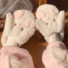 女士冬季少女心可爱小兔子包头棉拖鞋保暖防滑家居地板月子软底鞋