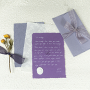 浅紫色信封信纸套装复古法式浪漫文艺告白情书小众，婚礼誓词卡礼物