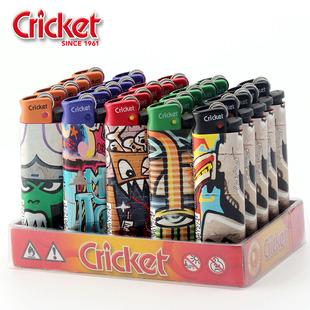 进口瑞典Cricket草蜢打火机 涂鸦系列创意一次性砂轮打火机