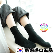韩国进口兔毛袜秋冬季加厚毛线袜子 女袜保暖堆堆袜
