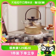 格娜斯中式玻璃花茶壶，茶杯套装煮水果茶下午茶具，蜡养生壶泡煮茶器