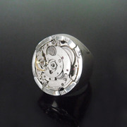欧美925纯银手工饰品朋克齿轮，机芯表霸气，复古食指戒指男女式1