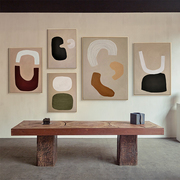 现代抽象客厅沙发背景墙，装饰画诧寂民宿壁画北欧玄关，色块创意挂画
