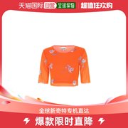 韩国直邮GANNI 衬衫 GANNI 女士 花纹 印花 短袖 T恤 橙色 QGN32F