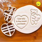 爱心熊拥抱家用翻糖工具越蔓莓卡通压模定制烘焙饼干模型曲奇模具