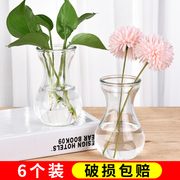 创意简约玻璃花瓶透明水培绿萝植物花瓶，花盆风信子插花瓶客厅摆件