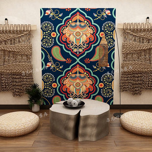 民族风藏式图腾客厅地毯波西米亚，土耳其风卧室，床边毯餐桌地垫挂毯