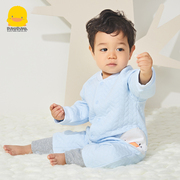 黄色小鸭童装婴儿连体衣撤柜秋季宝宝夹棉保暖爬服0-1岁
