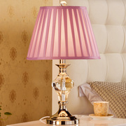 粉红色水晶台灯卧室床头柜灯，简约现代欧式结婚房，温馨浪漫ins