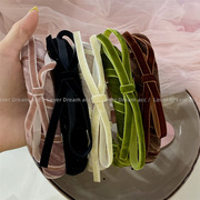 韩国甜美时尚感小众，设计彩色丝绒，蝴蝶结发箍头箍头饰女
