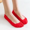 红袜子结婚超隐形袜蕾丝，船袜夏季薄款搭配高跟鞋大红色婚庆浅口袜