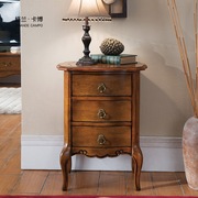 格兰卡博实木床头柜美式床头柜欧式床头柜储物柜欧式家具小柜