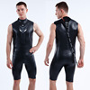 超人战士3mm光皮潜水衣铁人三项无袖短裤连体超弹保暖游泳比赛服