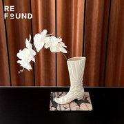 refound白色靴子高跟鞋花瓶创意，陶瓷插花器，时髦家居装饰摆件礼物