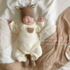 新生婴儿衣服春秋款夹棉连体衣，初生男女宝宝，春装薄棉加棉0-3个月6