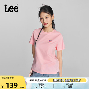 Lee24春夏标准版圆领渐变Logo印花女短袖T恤休闲LWT0082294LE