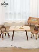 儿童书桌实木宝宝学习桌家用游戏桌，绘画桌手工桌幼儿写字桌椅套装
